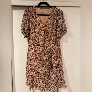 LOFT Multicolor Floral Midi Dress